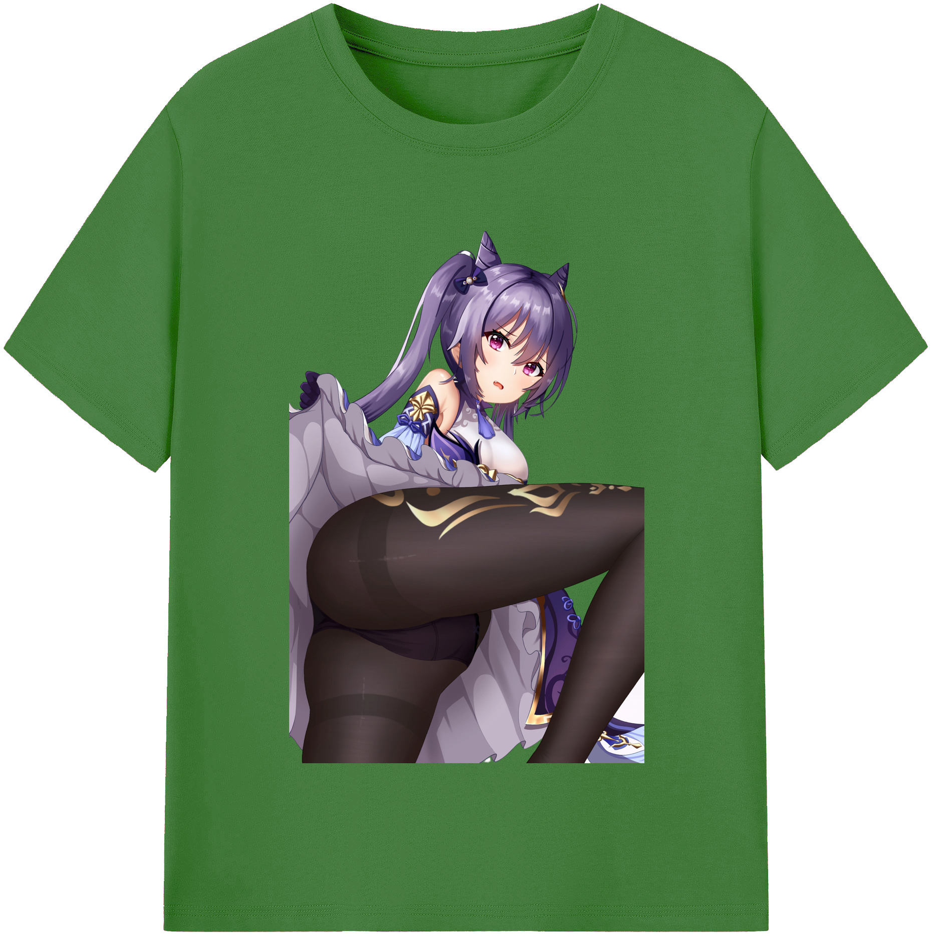 げんし神 刻晴 こくせい genshin Kokusei レディースカジュアルプリントTシャツ（綿100％）